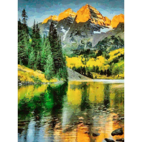 Austrian Alps II Gold Ornate Wood Framed Art Print with Double Matting by Medeiros, Celito