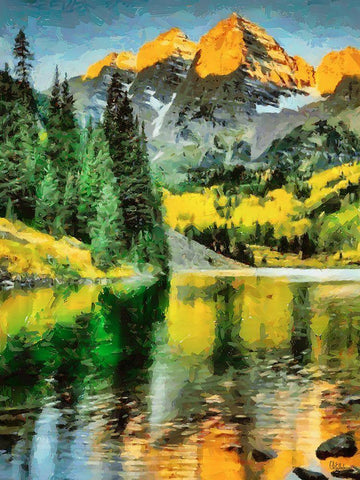 Austrian Alps II White Modern Wood Framed Art Print with Double Matting by Medeiros, Celito