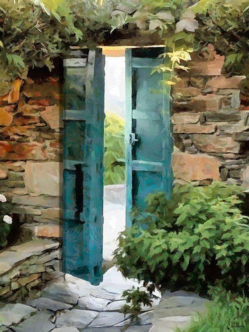 The Door is Open White Modern Wood Framed Art Print with Double Matting by Medeiros, Celito