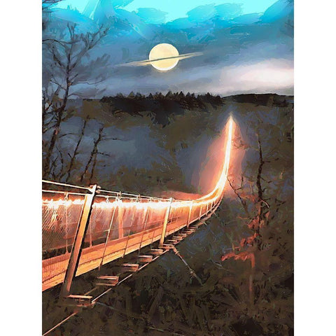 Light Bridge Gold Ornate Wood Framed Art Print with Double Matting by Medeiros, Celito