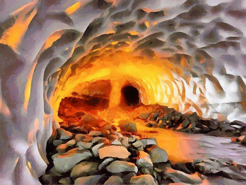 Salt Cave White Modern Wood Framed Art Print with Double Matting by Medeiros, Celito