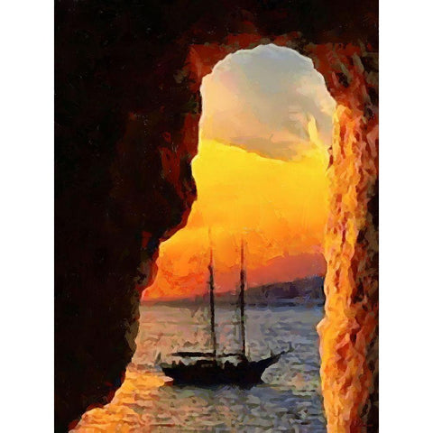 The Gap Between the Rocks White Modern Wood Framed Art Print by Medeiros, Celito