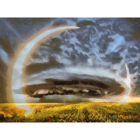 Crazy Clouds on the Sky White Modern Wood Framed Art Print by Medeiros, Celito