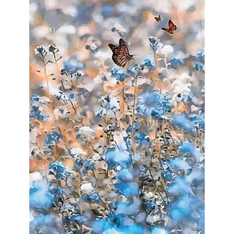 Butterflies Black Modern Wood Framed Art Print by Medeiros, Celito