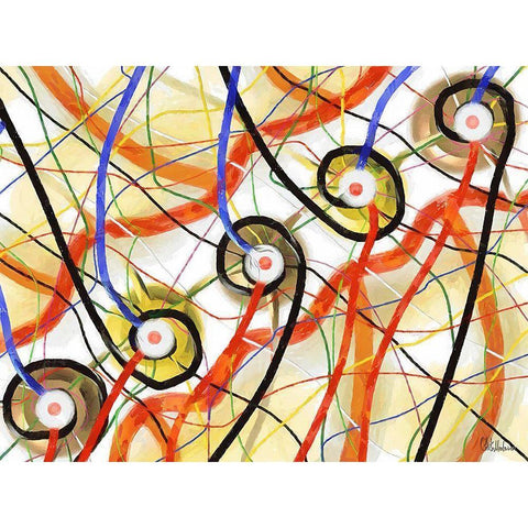 Mood of Abstraction I  White Modern Wood Framed Art Print by Medeiros, Celito