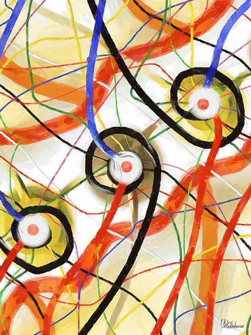 Mood of Abstraction II White Modern Wood Framed Art Print with Double Matting by Medeiros, Celito