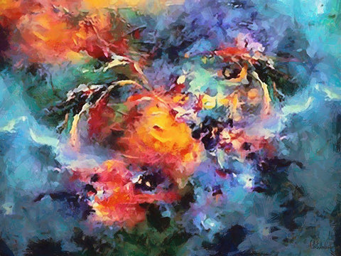 Mood of Abstraction VII White Modern Wood Framed Art Print with Double Matting by Medeiros, Celito