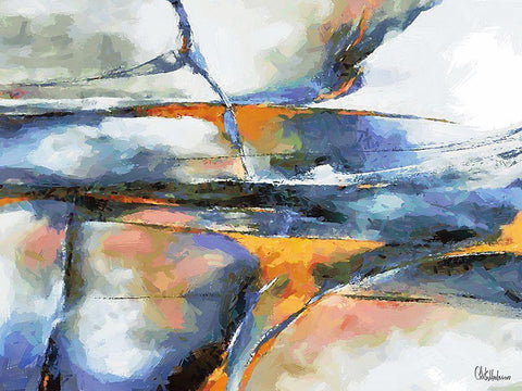 Mood of Abstraction XII  White Modern Wood Framed Art Print with Double Matting by Medeiros, Celito