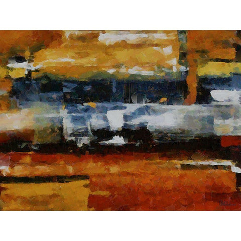 Mood of Abstraction XV  Black Modern Wood Framed Art Print with Double Matting by Medeiros, Celito