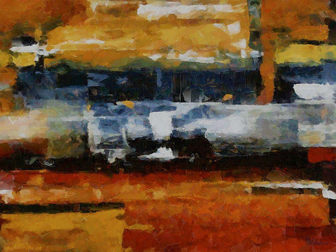 Mood of Abstraction XV  White Modern Wood Framed Art Print with Double Matting by Medeiros, Celito