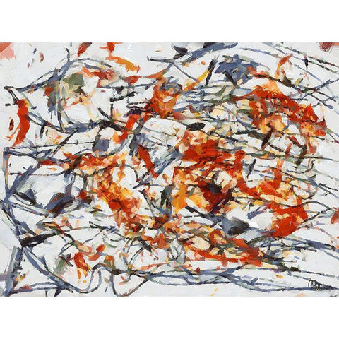 Mood of Abstraction XVIII  White Modern Wood Framed Art Print by Medeiros, Celito