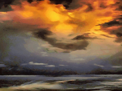 Sky after the Storm Black Ornate Wood Framed Art Print with Double Matting by Medeiros, Celito