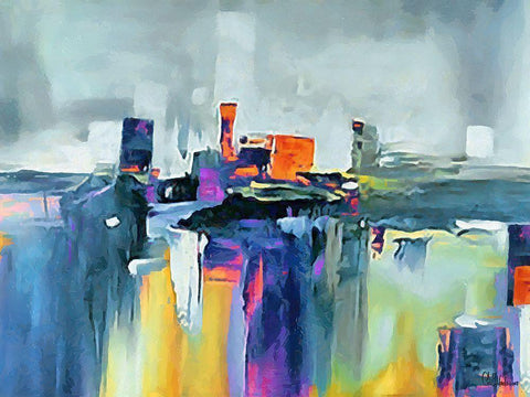 Mood of Abstraction XXII Black Ornate Wood Framed Art Print with Double Matting by Medeiros, Celito