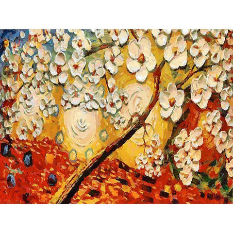 A Tree with White Flowers White Modern Wood Framed Art Print by Medeiros, Celito
