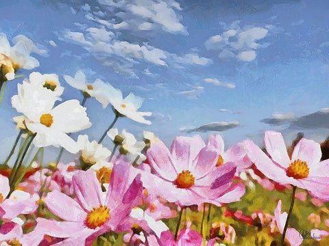Field Flowers IV Black Ornate Wood Framed Art Print with Double Matting by Medeiros, Celito