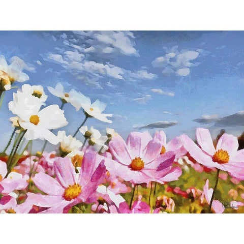 Field Flowers IV Gold Ornate Wood Framed Art Print with Double Matting by Medeiros, Celito