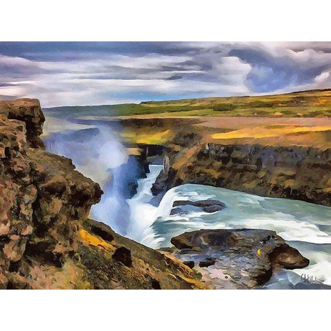 Watterfall Collection I White Modern Wood Framed Art Print by Medeiros, Celito