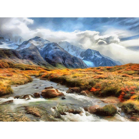 Watterfall Collection III White Modern Wood Framed Art Print by Medeiros, Celito