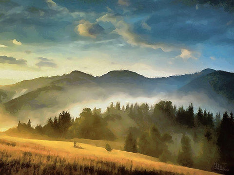 The Fog Collection II Black Ornate Wood Framed Art Print with Double Matting by Medeiros, Celito
