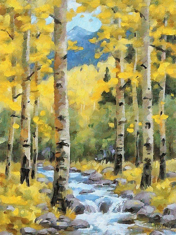 River in the Forest I Black Ornate Wood Framed Art Print with Double Matting by Medeiros, Celito