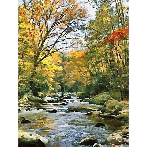 River in the Forest III Gold Ornate Wood Framed Art Print with Double Matting by Medeiros, Celito
