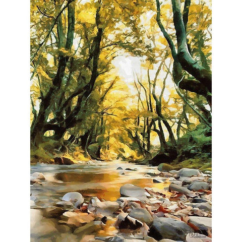 River in the Forest IV White Modern Wood Framed Art Print by Medeiros, Celito