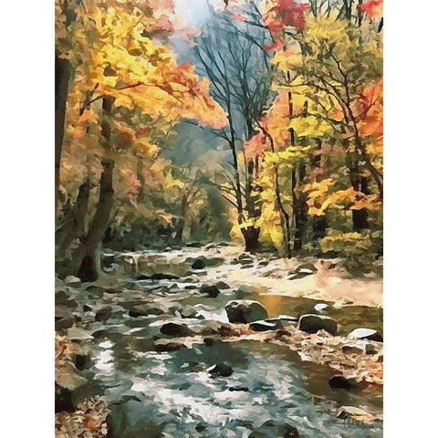 River in the Forest V Black Modern Wood Framed Art Print by Medeiros, Celito