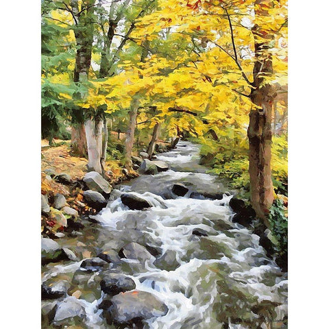 River in the Forest VIII Gold Ornate Wood Framed Art Print with Double Matting by Medeiros, Celito