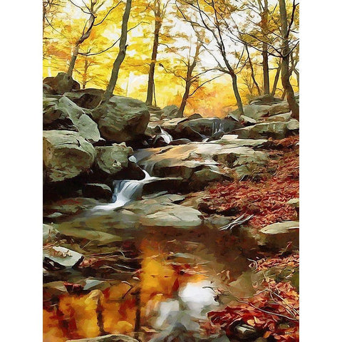 River in the Forest IX Gold Ornate Wood Framed Art Print with Double Matting by Medeiros, Celito