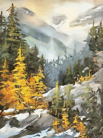 Cloudy Mountains White Modern Wood Framed Art Print with Double Matting by Medeiros, Celito