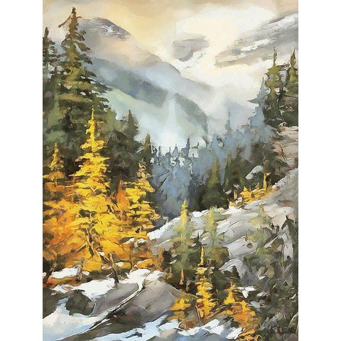 Cloudy Mountains Black Modern Wood Framed Art Print by Medeiros, Celito