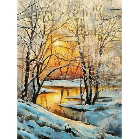 Sunny Day in Winter IV White Modern Wood Framed Art Print by Medeiros, Celito