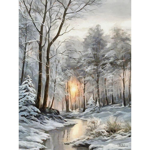 Sunny Day in Winter VI White Modern Wood Framed Art Print by Medeiros, Celito