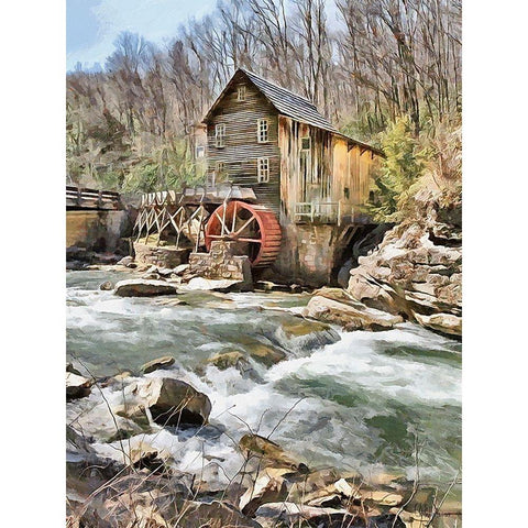 Mill Collection II White Modern Wood Framed Art Print by Medeiros, Celito