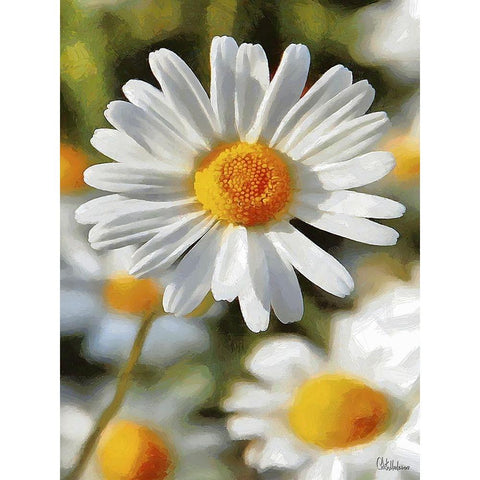 I like Flowers XII White Modern Wood Framed Art Print by Medeiros, Celito