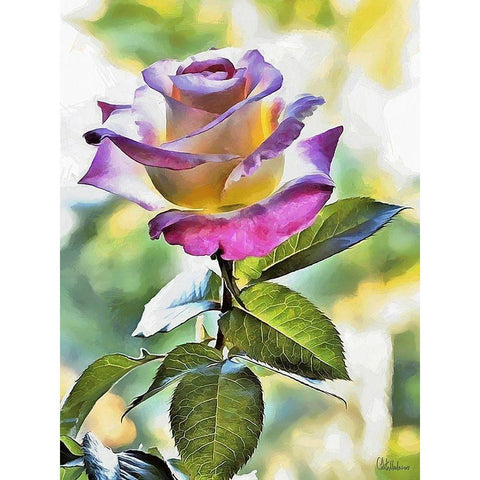 I like Flowers XXVI White Modern Wood Framed Art Print by Medeiros, Celito