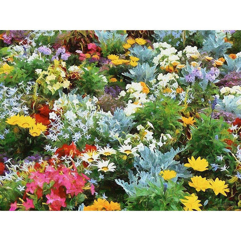 I like Flowers XXXI White Modern Wood Framed Art Print by Medeiros, Celito