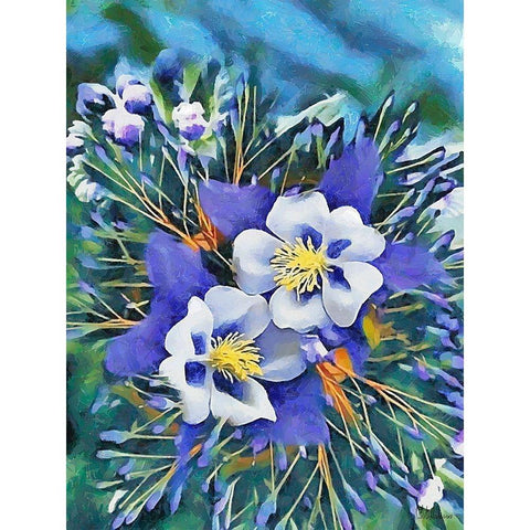 I like Flowers XXXV Gold Ornate Wood Framed Art Print with Double Matting by Medeiros, Celito