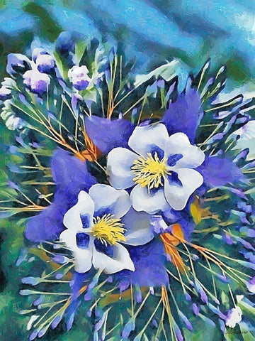 I like Flowers XXXV Black Ornate Wood Framed Art Print with Double Matting by Medeiros, Celito