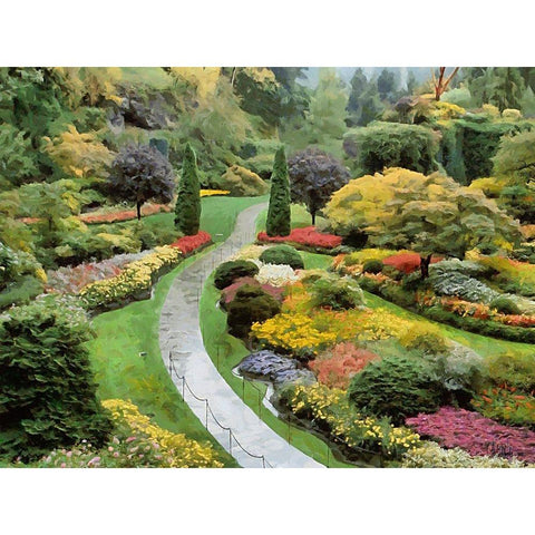 Beautiful Garden III Black Modern Wood Framed Art Print by Medeiros, Celito