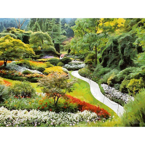 Beautiful Garden IV Gold Ornate Wood Framed Art Print with Double Matting by Medeiros, Celito