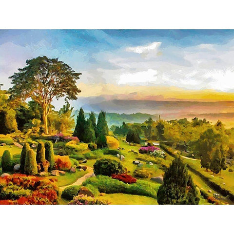 Beautiful Garden VI Gold Ornate Wood Framed Art Print with Double Matting by Medeiros, Celito