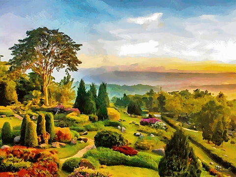 Beautiful Garden VI White Modern Wood Framed Art Print with Double Matting by Medeiros, Celito