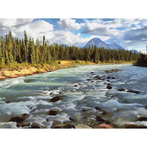 Rocky Mountains II White Modern Wood Framed Art Print by Medeiros, Celito