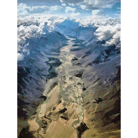 Glacier II White Modern Wood Framed Art Print by Medeiros, Celito