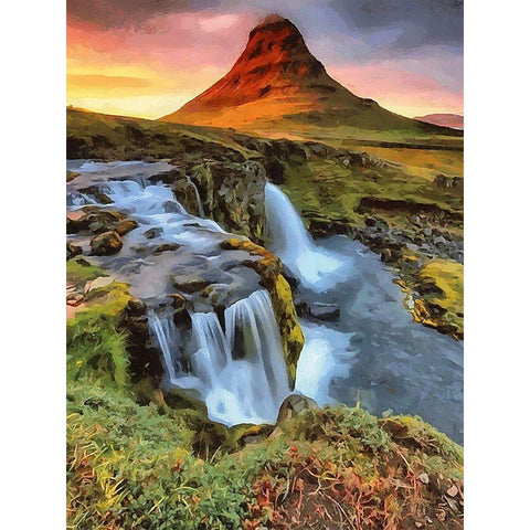 Beautiful Iceland Gold Ornate Wood Framed Art Print with Double Matting by Medeiros, Celito