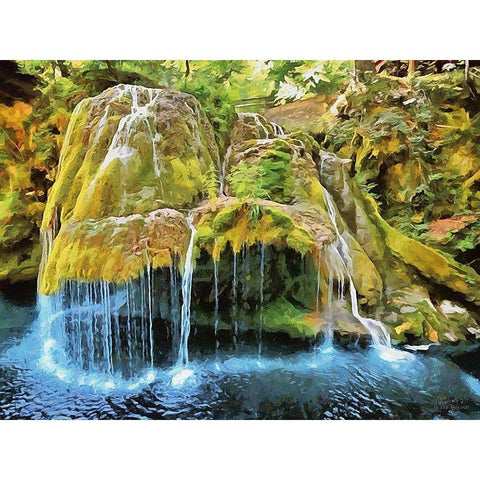 Amazing Watterfall III Black Modern Wood Framed Art Print by Medeiros, Celito