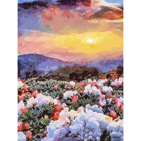 Flovers in the Mountains V Gold Ornate Wood Framed Art Print with Double Matting by Medeiros, Celito