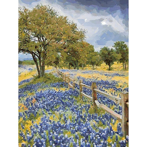 Lavender Field IV White Modern Wood Framed Art Print by Medeiros, Celito