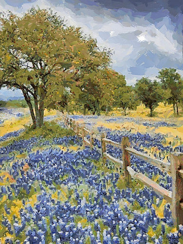 Lavender Field IV Black Ornate Wood Framed Art Print with Double Matting by Medeiros, Celito